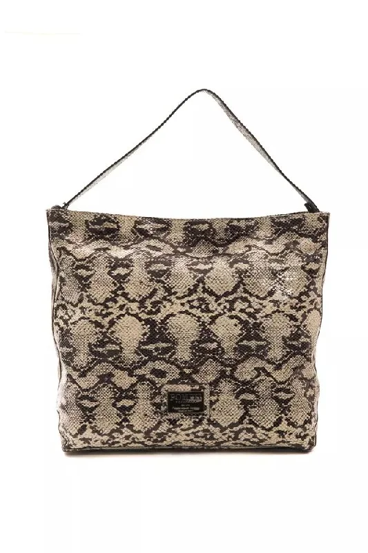 Pompei Donatella Chic Python Print Leather Shoulder Women's Bag