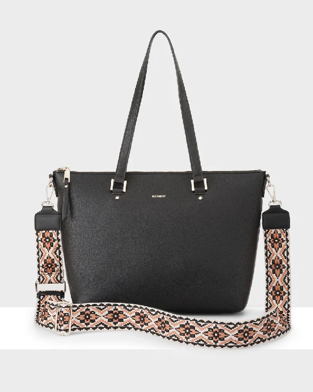 Vivian Medium Zip Top Tote With Aztec Strap