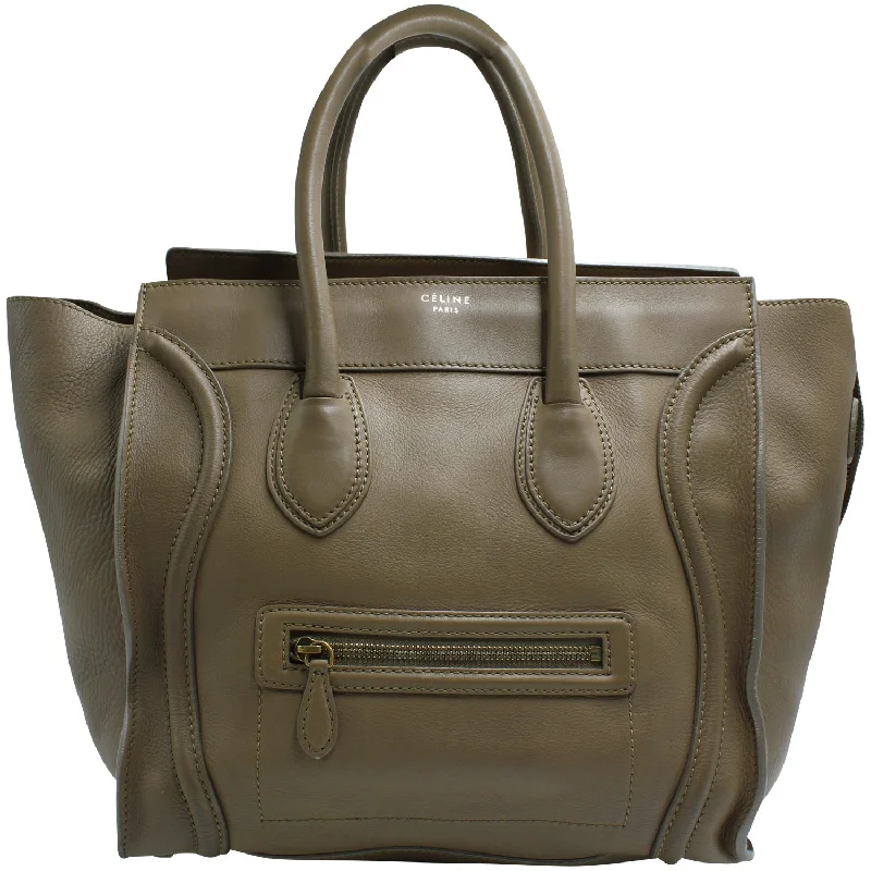 Celine Mini Luggage Tote in Brown Leather