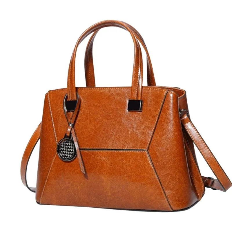 Oil Wax Cowhide Cross body Handbag