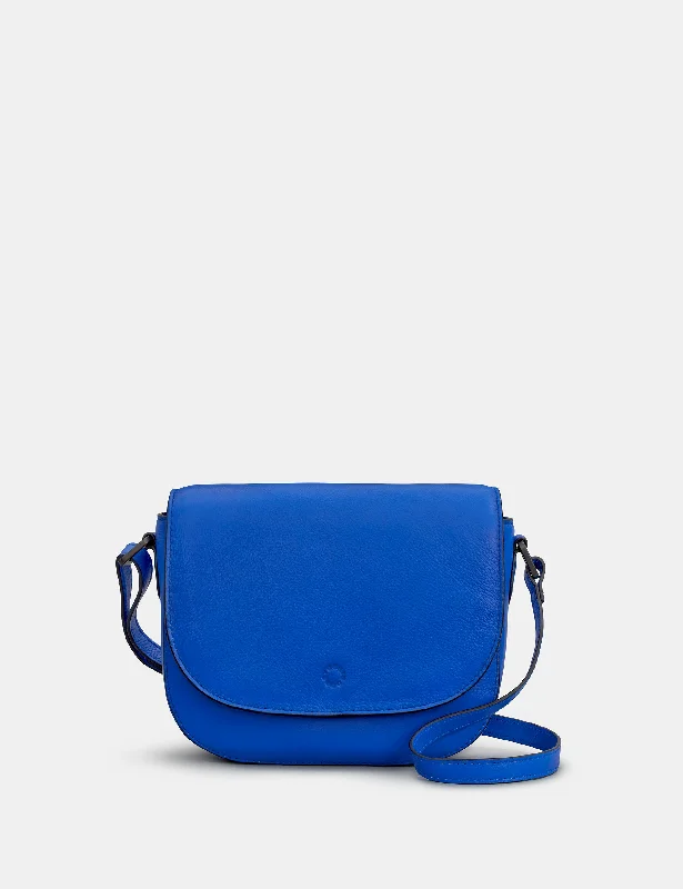 Clarendon Blue Leather Flap Over Cross Body Bag