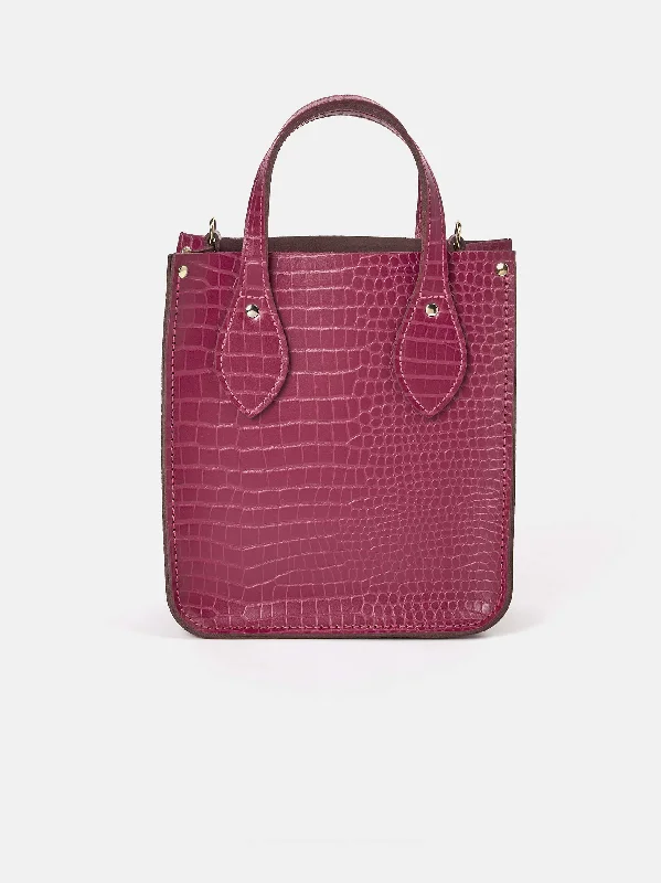 The Mini Tote -  Magenta Croc