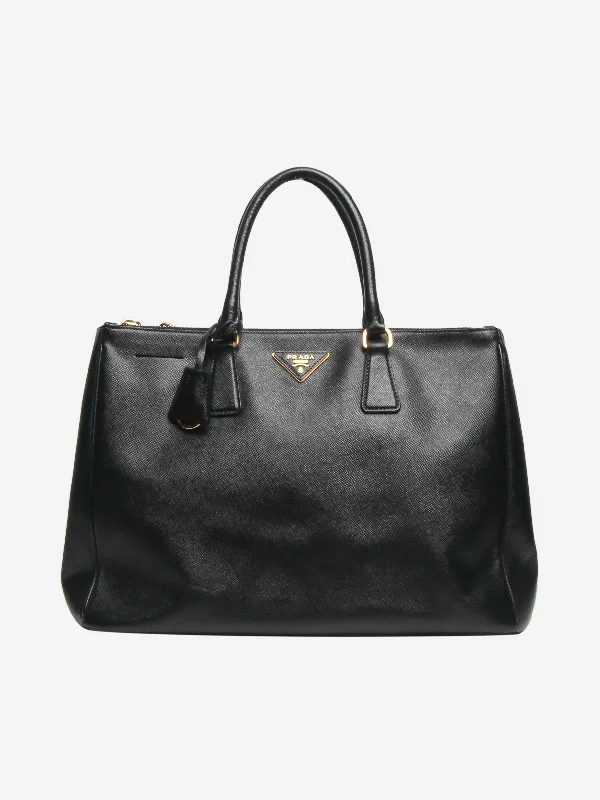 Black large Saffiano Galleria top handle bag