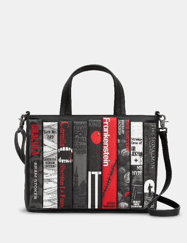 Horror Bookworm Black Leather Multiway Grab Bag