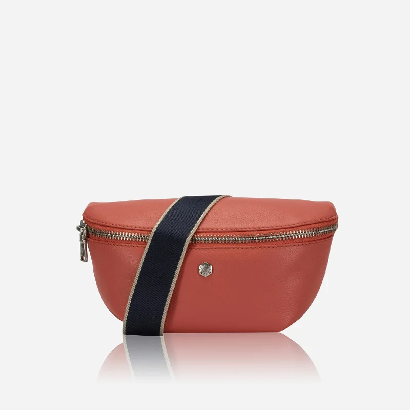 Osaka Slim Ladies Leather Waist Bag, Apricot