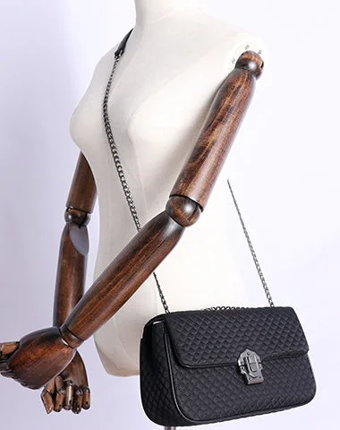 Womens Nylon Mini Shoulder Purse Womens Black Diamond Nylon Chain Shoulder Purse Nylon Chain Purse for Ladies