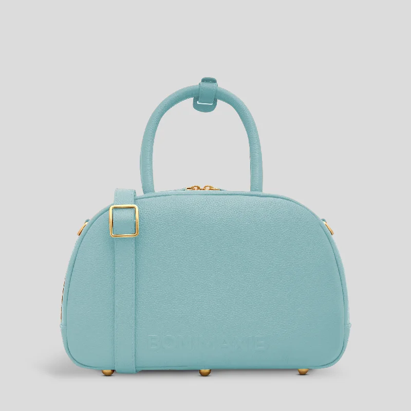 Bowler Crossbody Top Handle Bag -- Light Blue